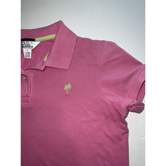 Lilly Pulitzer Polo Shirt Women’s Size Small Pink Short Sleeve Cotton Shrunken - Picture 3 of 13